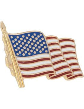 No-Shine (NS-T-Flag-W) Waving American Flag Tie Tac