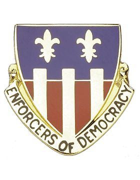 0168 Quartermaster Bn Unit Crest (Enforcers Of Democracy)