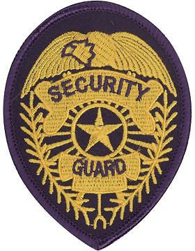Novelty (U-N218C) Security Guard 3.75" x 2.75" Badge Gold on Navy