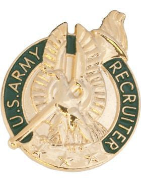 No-Shine (NS-T-503) Army Recruiter Badge Gold Tie Tac