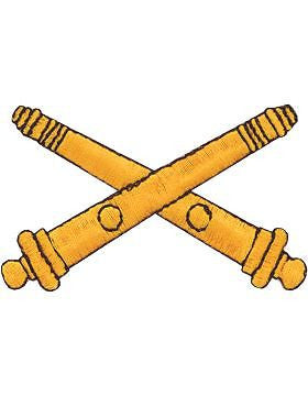 N-091 Field Artillery Branch Of Service Tab Gold on Black 3"