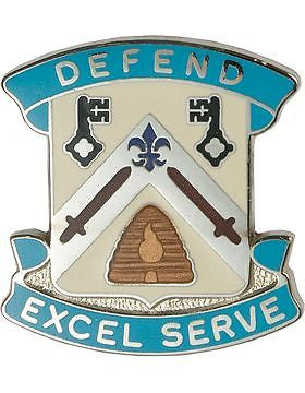 0307 Quartermaster Bn Unit Crest (Defend Excel Serve)