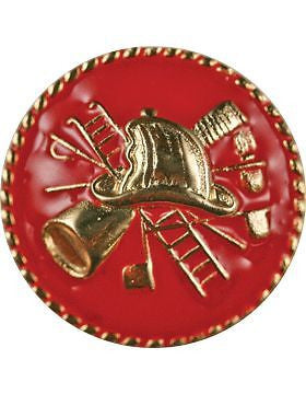 Collar Device (U-616G) Fire Department on Disk with Red Enamel Gold