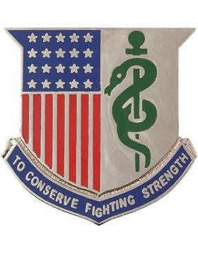 Regimental Crest (D-R109) Medical Dept Corps (To Conserve Fighting Strength) Old