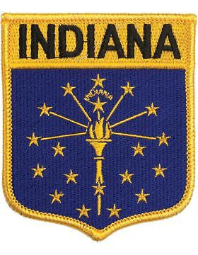 Indiana 3 3/4" Shield (N-SS-IN1) with Gold Border