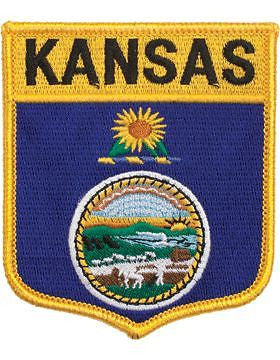 Kansas 3 3/4" Shield (N-SS-KS1) with Gold Border