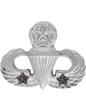 No-Shine Dress Mini (NS-509-2) Master Parachutist with Two Combat Stars