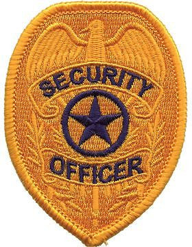 Novelty (U-N219A) Security Guard with Star 3.75" x 2.75" Badge Gold
