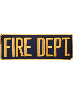 Novelty (U-N106C) "Fire Dept." 11" Patch Gold on Midnight Blue