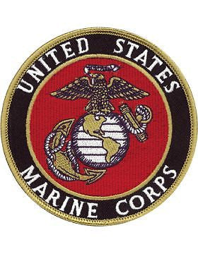 N-451 United States Marine Corps Patch with Globe On Black 4"