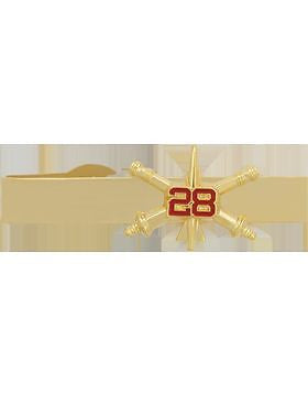 No-Shine (NS-TB-RO-ADA-028) 28th Air Defense Artillery BOS Officer Tie Bar