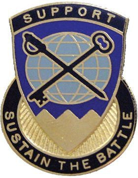 0107 Quartermaster Bn Unit Crest (Support Sustain The Battle)