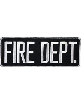 Novelty (U-N106B) "Fire Dept." 11" Patch White on Black