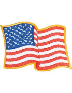 N-070 Waving American Flag Large Gold Border Full Color