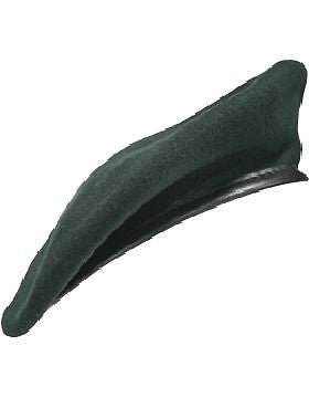 Beret (BT-DZ08/01) Dark Green with Leather Sweatband Size 6 3/4" (Unlined)