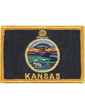 Kansas 2" x 3" Flag (N-S-KS1) with Gold Border
