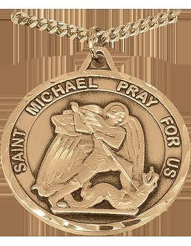 NS-700B, Saint Michaels w/Guardian Angel, Gold 1 1/4" Round