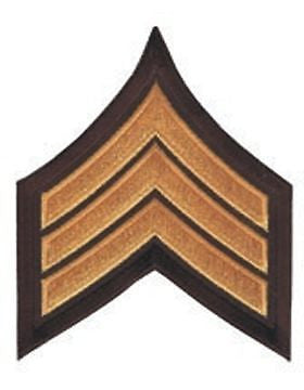 Gold on Brown Chevron 3" Sergeant (Pair) U-CA401C