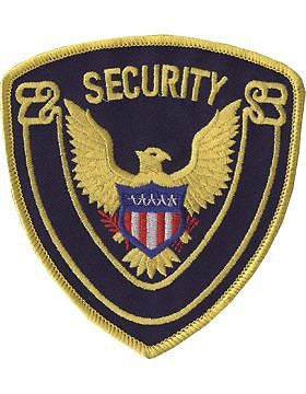 Novelty (U-N145A) Security 4" Patch with Gold Scroll on Midnight Navy