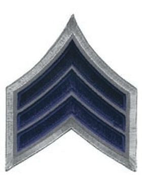Royal on Gray Chevron 3" Sergeant (Pair) U-CA602C