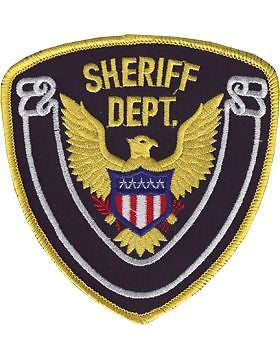 Novelty (U-N143B) Sheriff Department 4" Patch with White Scroll on Midnight Navy