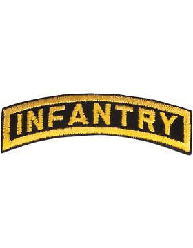 N-029 Infantry Tab Black on Gold 3"