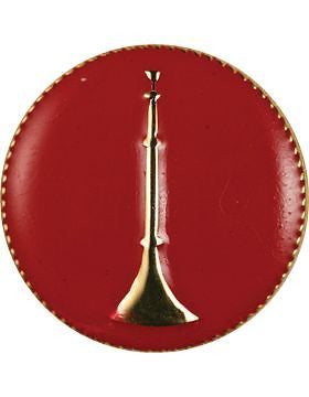 Collar Device (U-610G) Single Bugle on Disk with Red Enamel Gold