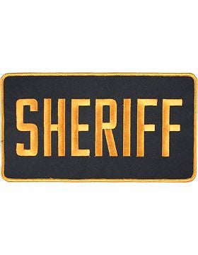 Novelty (U-N115C) Sheriff 5" x 9" Patch Gold on Black