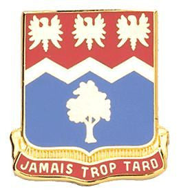 0311 Regiment Brigade Combat Team Unit Crest (Jamais Trop Tard)