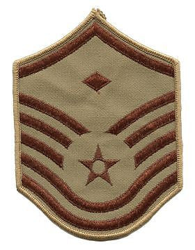 USAF Chevron (AF-C607/S) Master Sergeant with Diamond Desert Small (Pair)