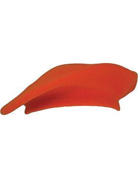 Beret (BT-C12) Orange Adjustable Beret without Pip No Sweatband