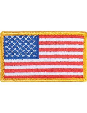 N-010S American Flag Gold Border Forward - 1 13/16" x 3.25"
