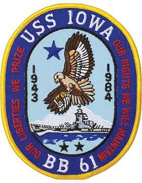 N-NY002 U.S.S. Iowa BB 61 Oval 4 3/4"