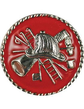 Collar Device (U-616S) Fire Department on Disk with Red Enamel Silver