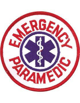 Novelty (U-N141A) Emergency Paramedic Round 4" Patch Red and Blue
