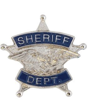 Tie Tac (U-T101S) Sheriff Department Silver with Blue Enamel (6 Point)