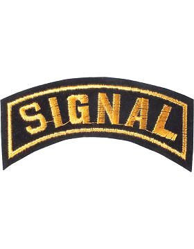 N-111 Signal Tab Red/White/Gold on Black 4"