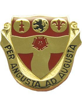 0218 Field Artillery Unit Crest (Per Angusta Ad Augusta)