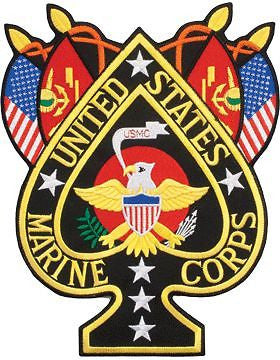 N-457 United States Marine Corps Spade with Eagle & Flags Patch Black 10 1/2"