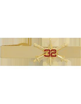 No-Shine (NS-TB-RO-ADA-032) 32nd Air Defense Artillery BOS Officer Tie Bar