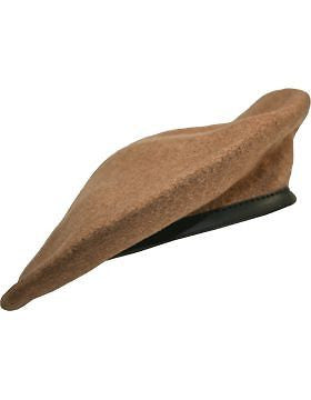 Beret (BT-E19/05) Ranger Tan with Leather Sweatband Size 7" (Lined)